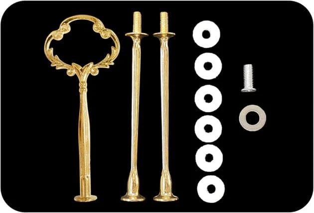 3 Tier Cake Stand Gold Telephone Metal Fittings
