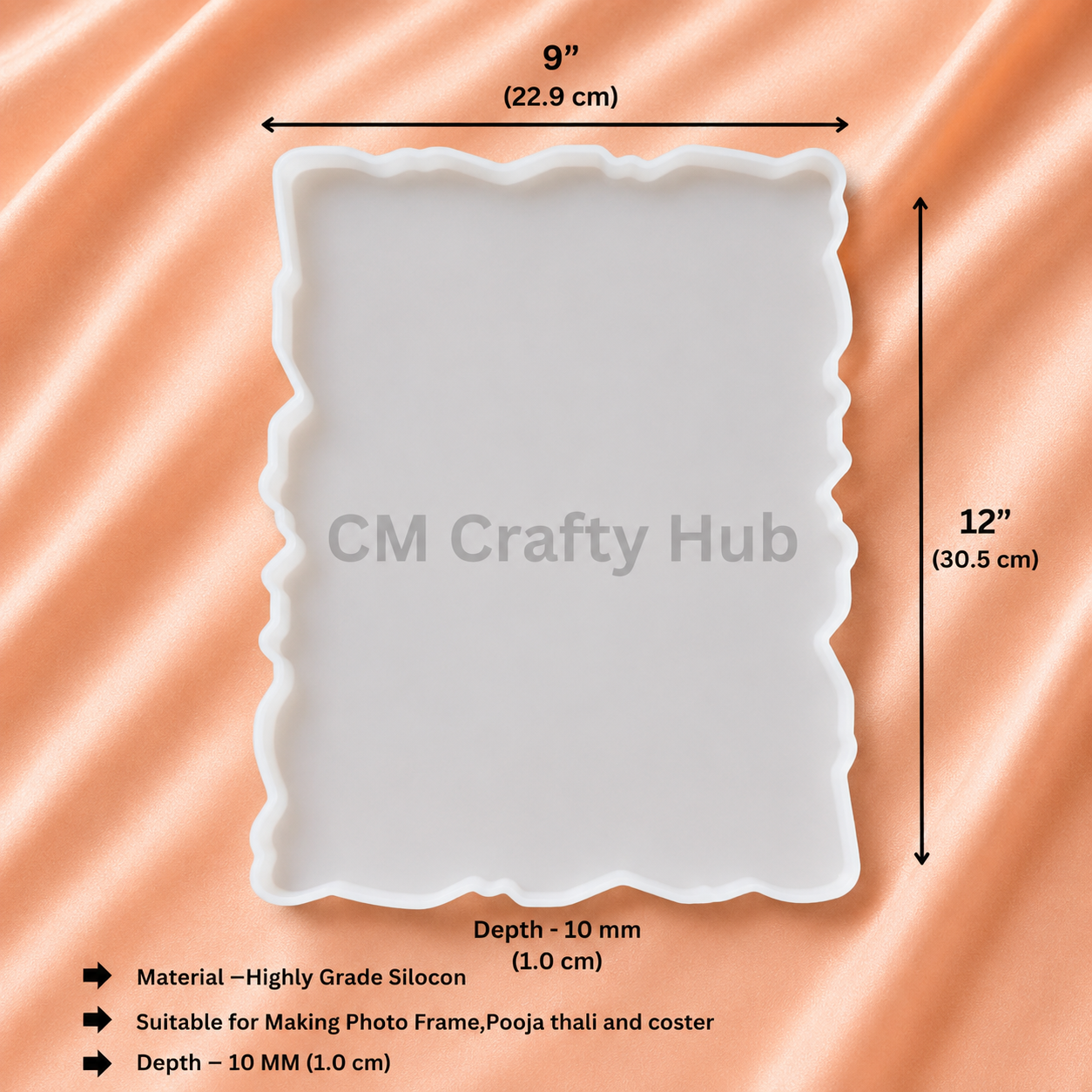 12'' X 9'' Rectangle Agate Tray Mould