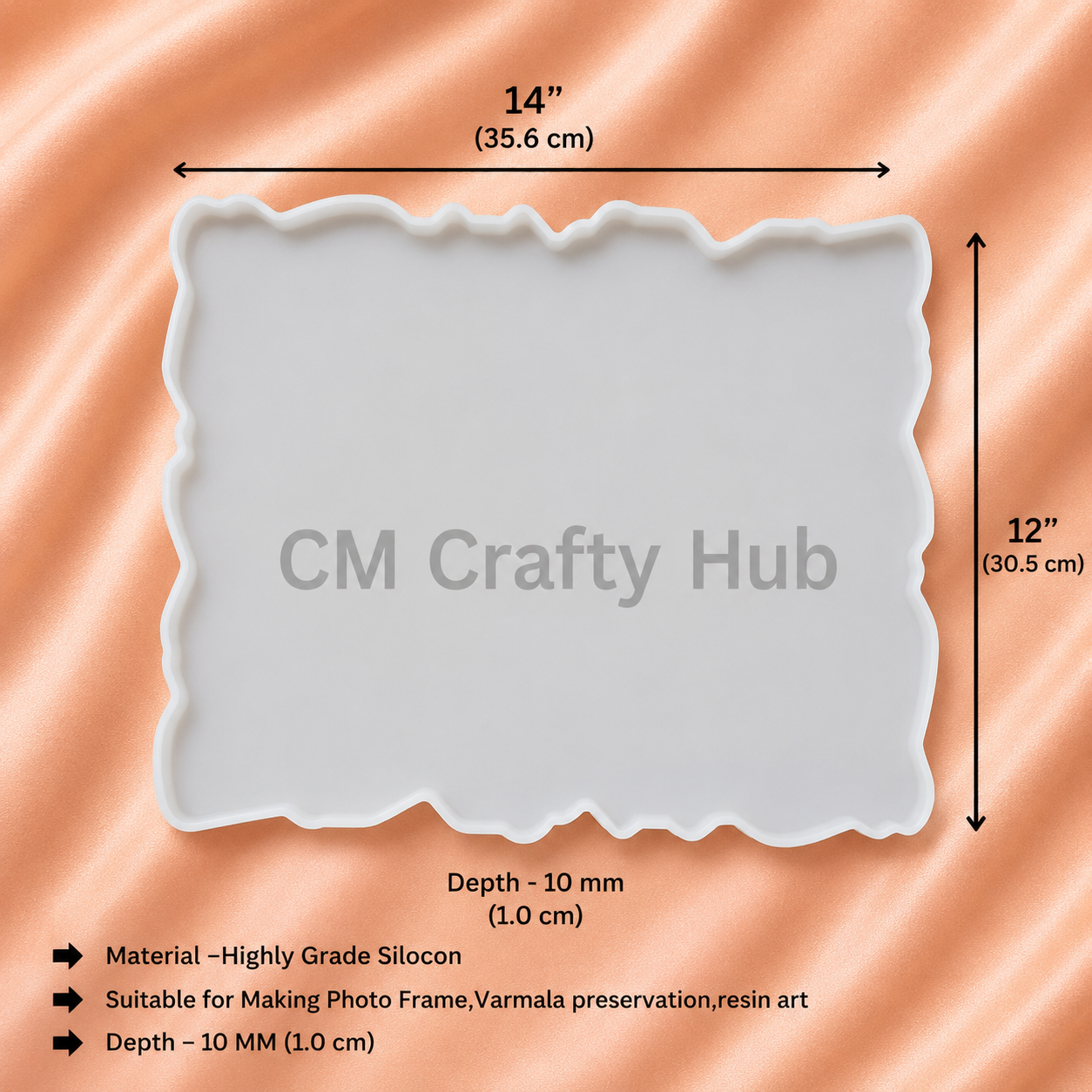14'' X 12'' Rectangle Agate Tray Mould