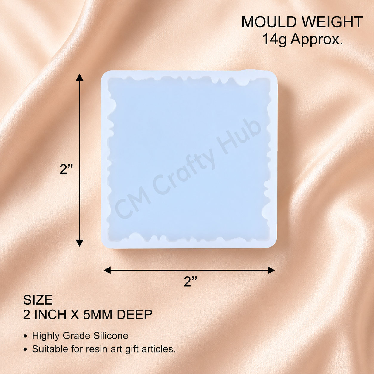 2'' Square agate coster mould Main image