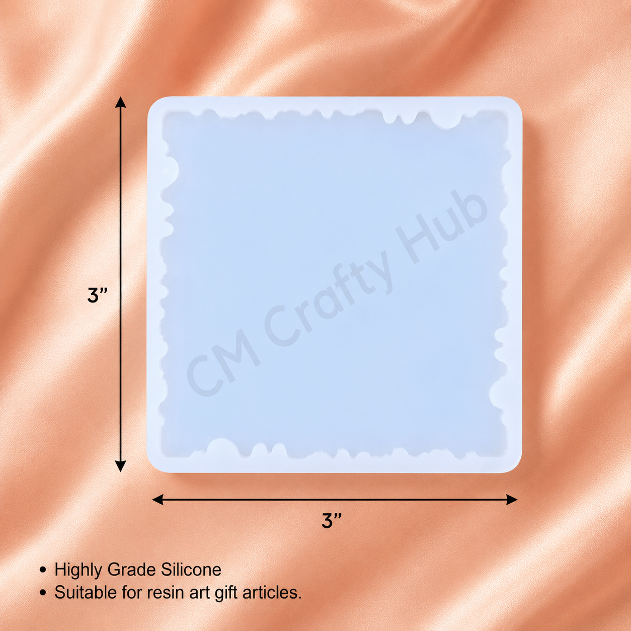 3'' Square agate coster mould