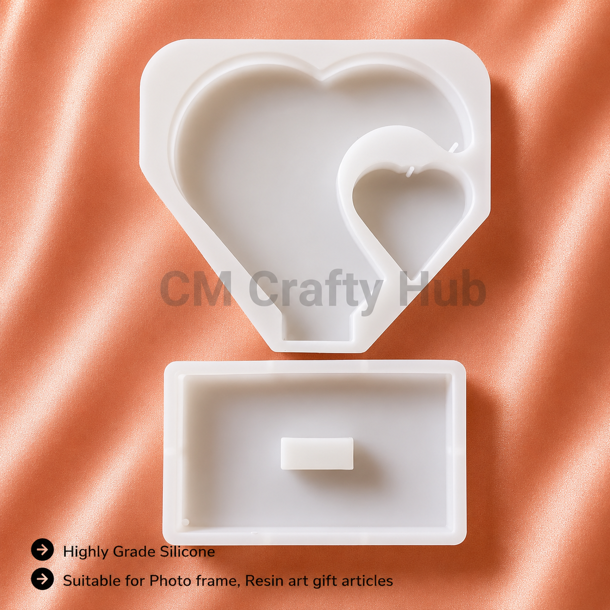 Twin Heart Frame With Stand Mould