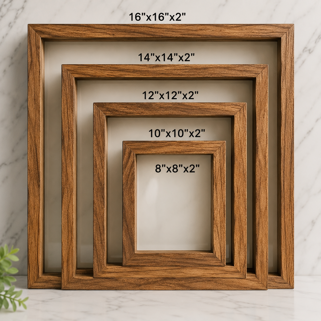 Square Teakwood Frame- Acrylic Base