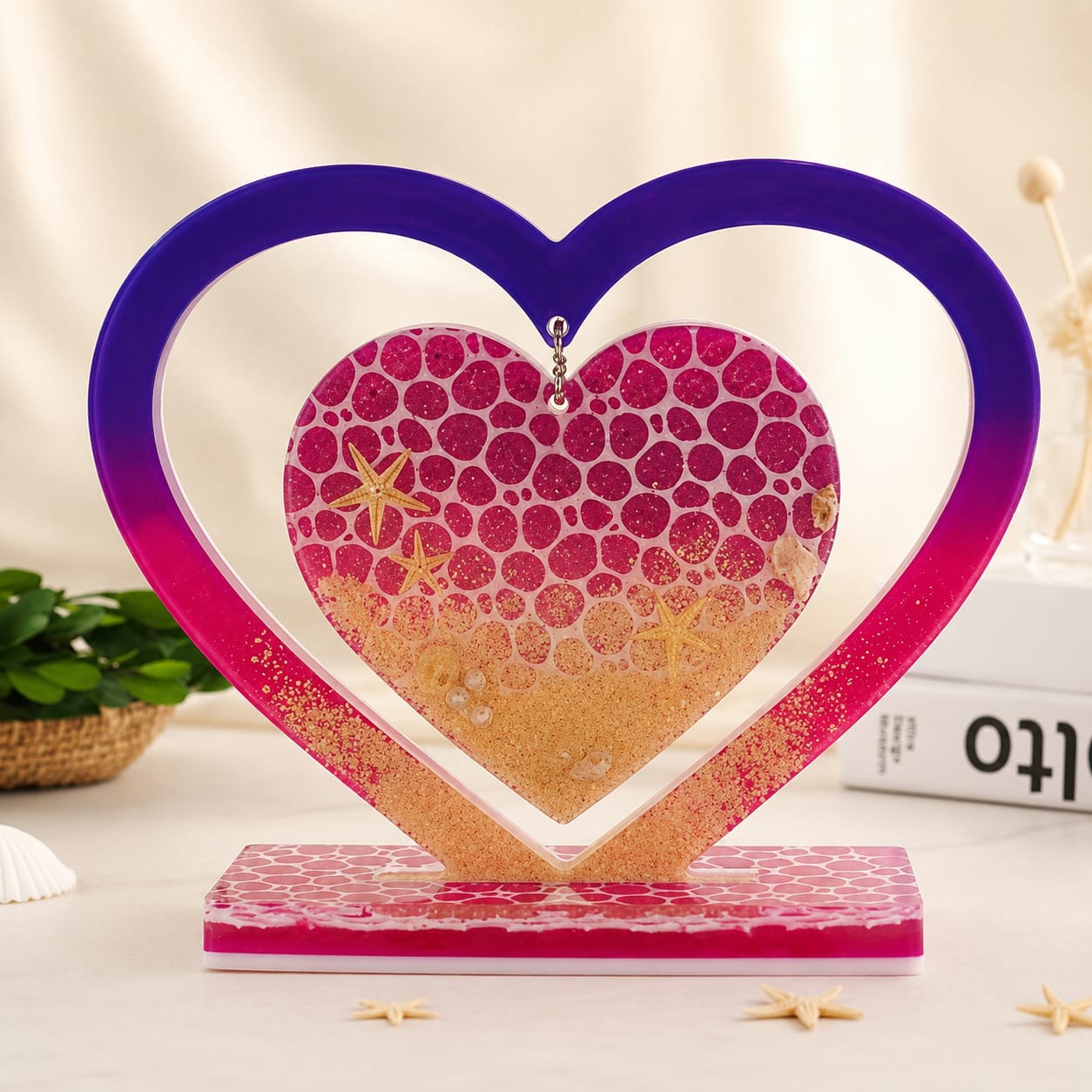 2 in 1 Heart Center Hanging Shape Frame Mould