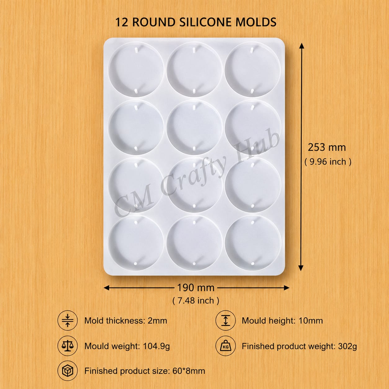 12 in 1 Cavity Round Rakhi Mould