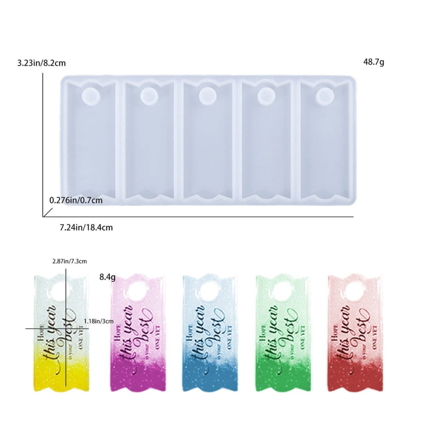 5 Cavity Rectangle Keychain Mould