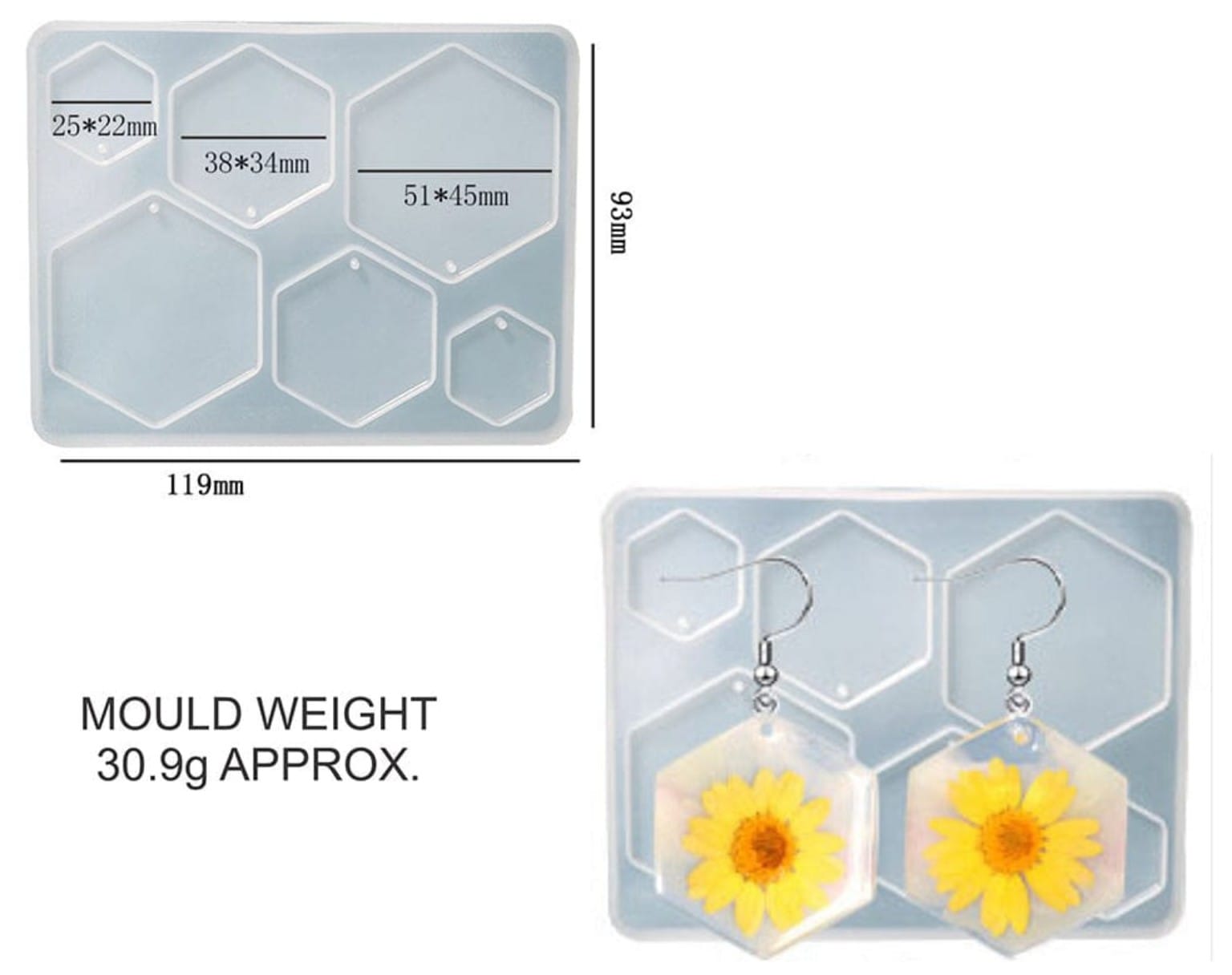 6 Cavity Hexagon Mould