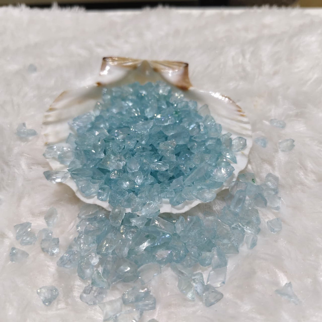 Sky Blue Holographic Crushed Glass