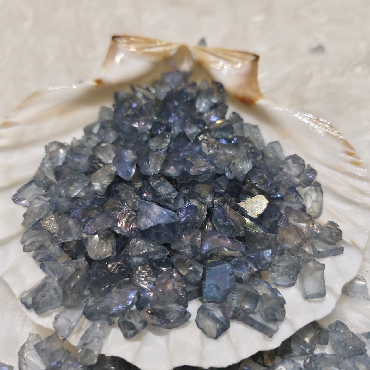Grey Holographic Crushed Glass
