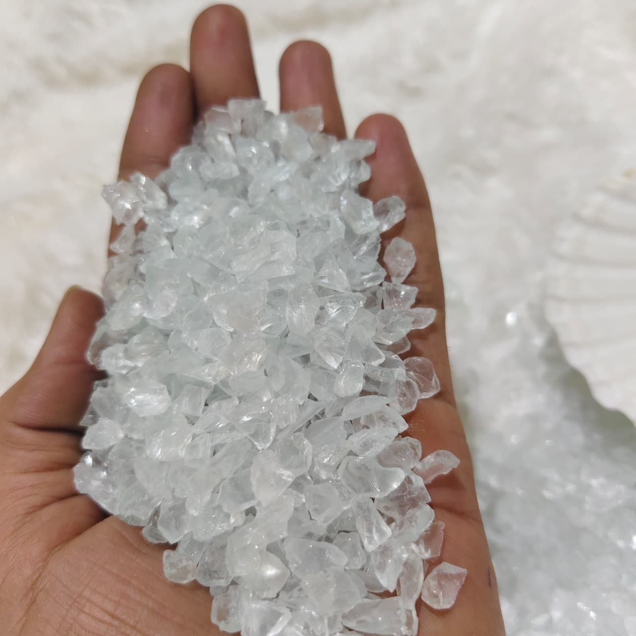Natural Holographic Crushed Glass