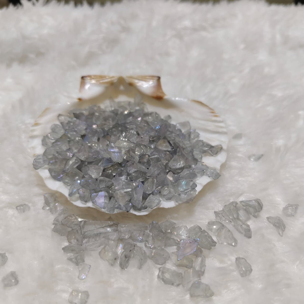 L Grey Holographic Crushed Glass
