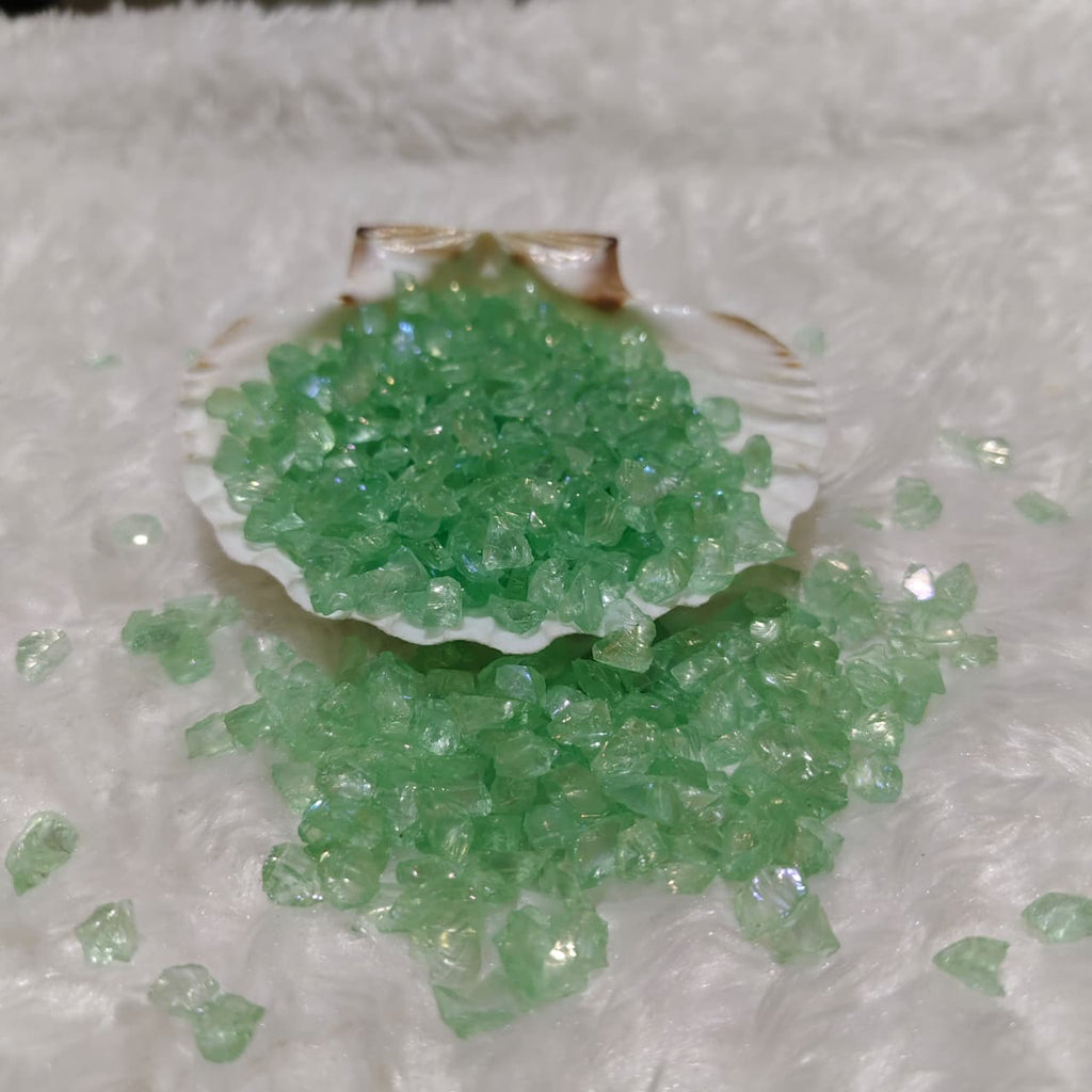 Green Holographic Crushed Glass