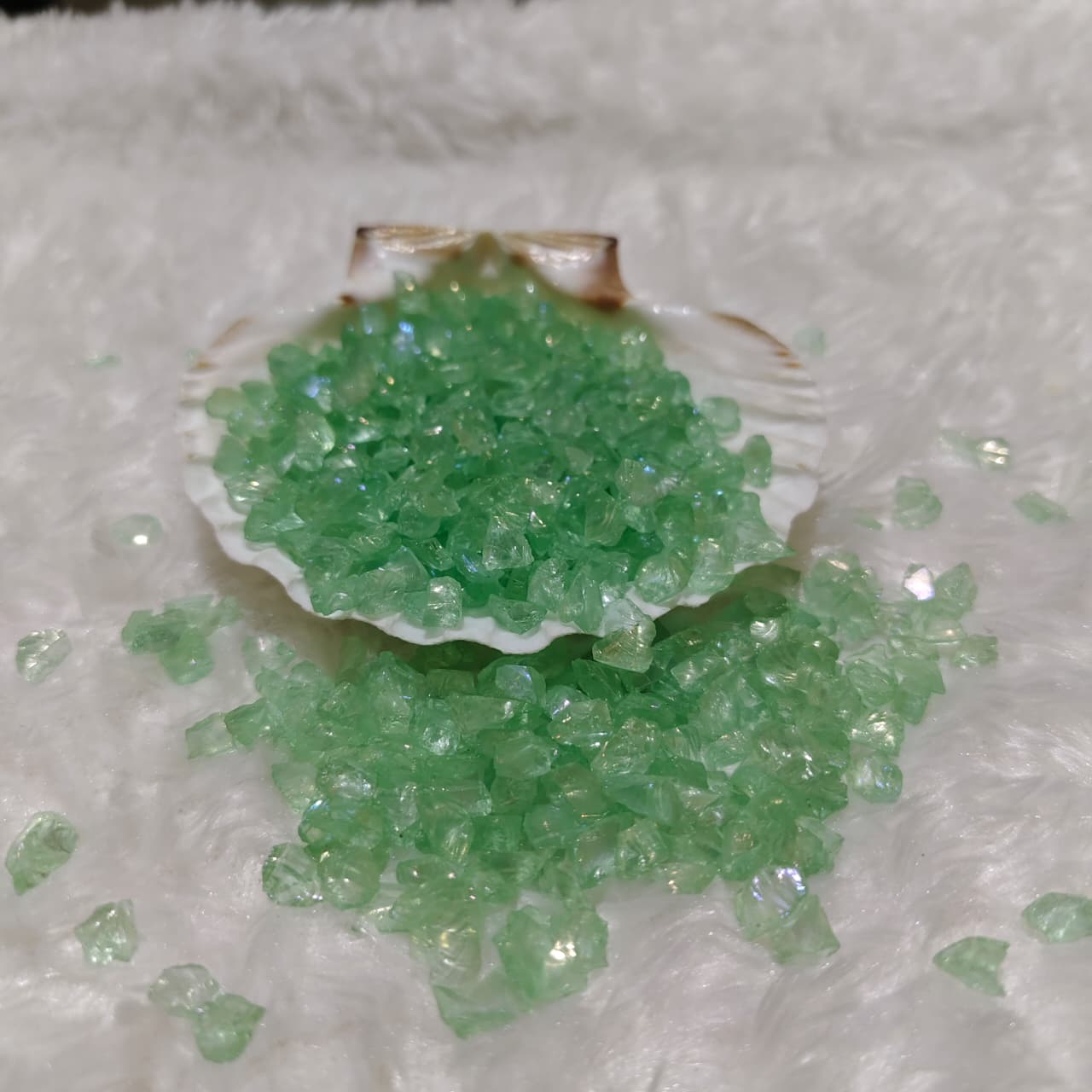 Green Holographic Crushed Glass