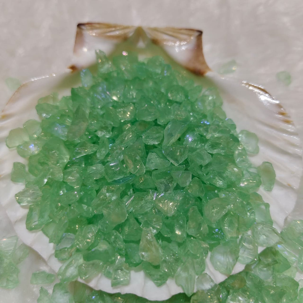 Green Holographic Crushed Glass