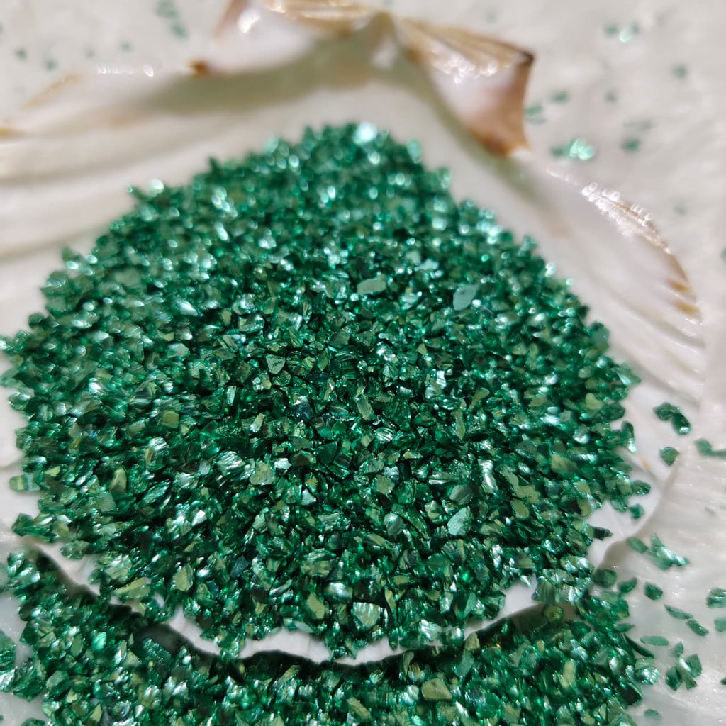 Green Small Metalic Glass