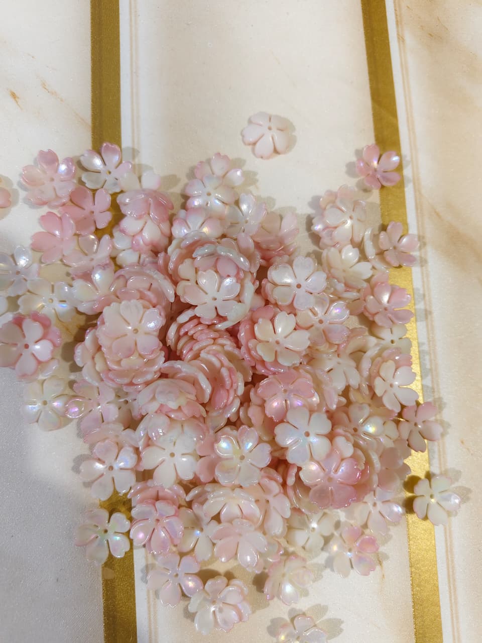 Pearl Petals Flower-Pink & White Main image