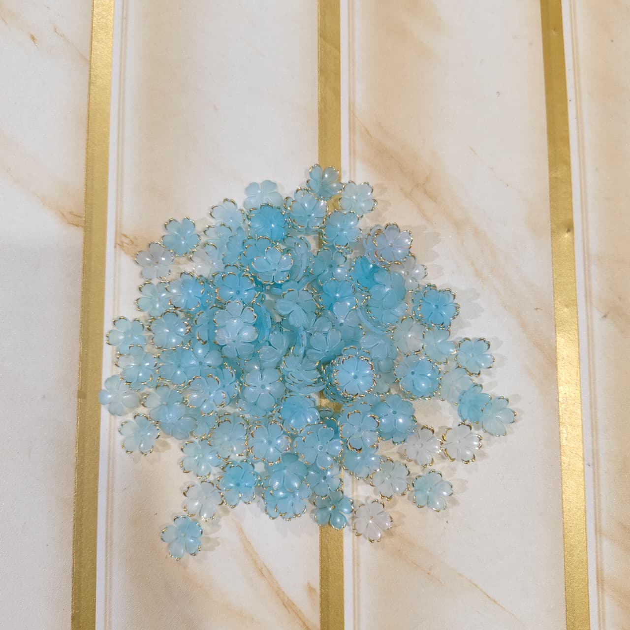 Foild Petals Flower-Sky Blue Secondary image