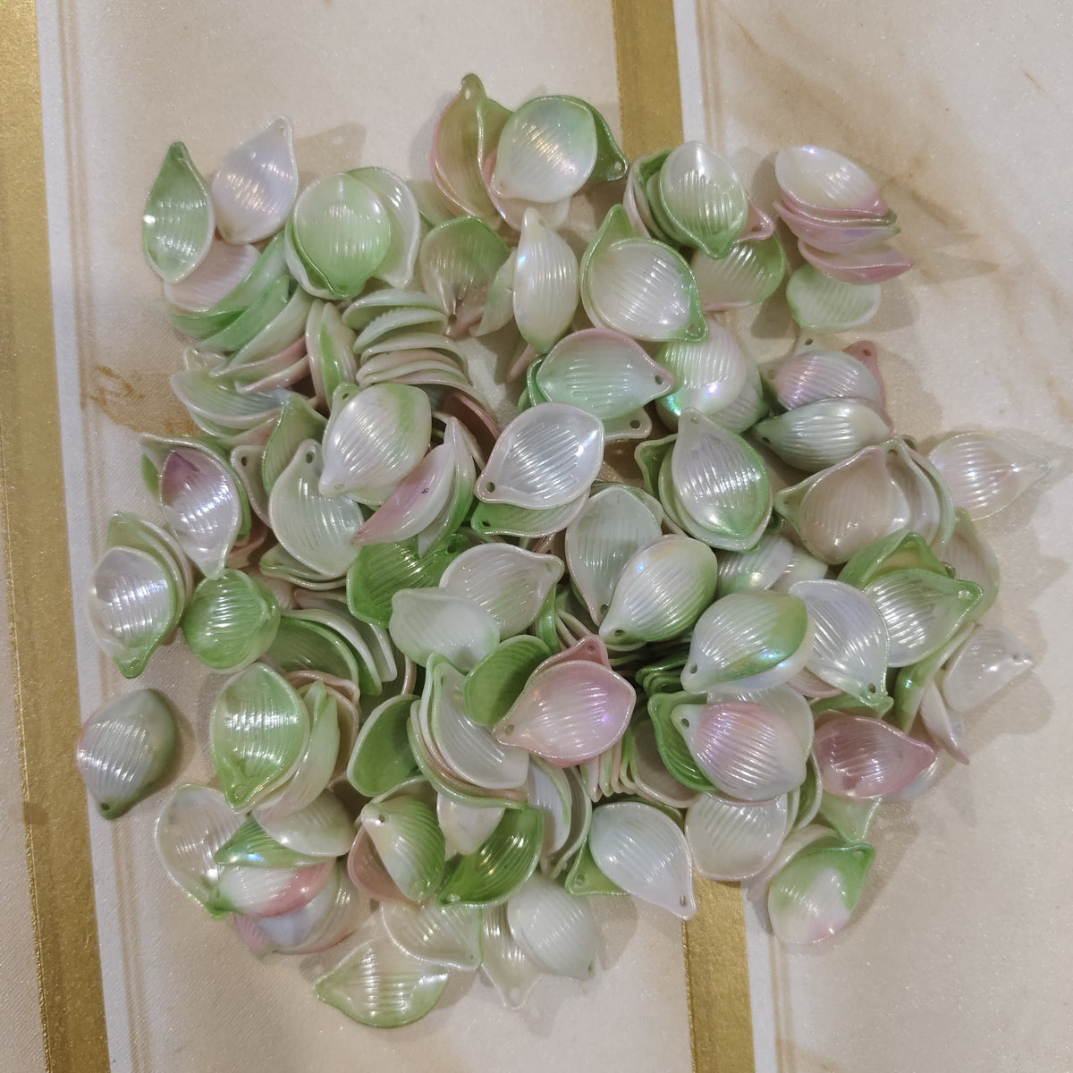 Pearl Petals- Green & Pink