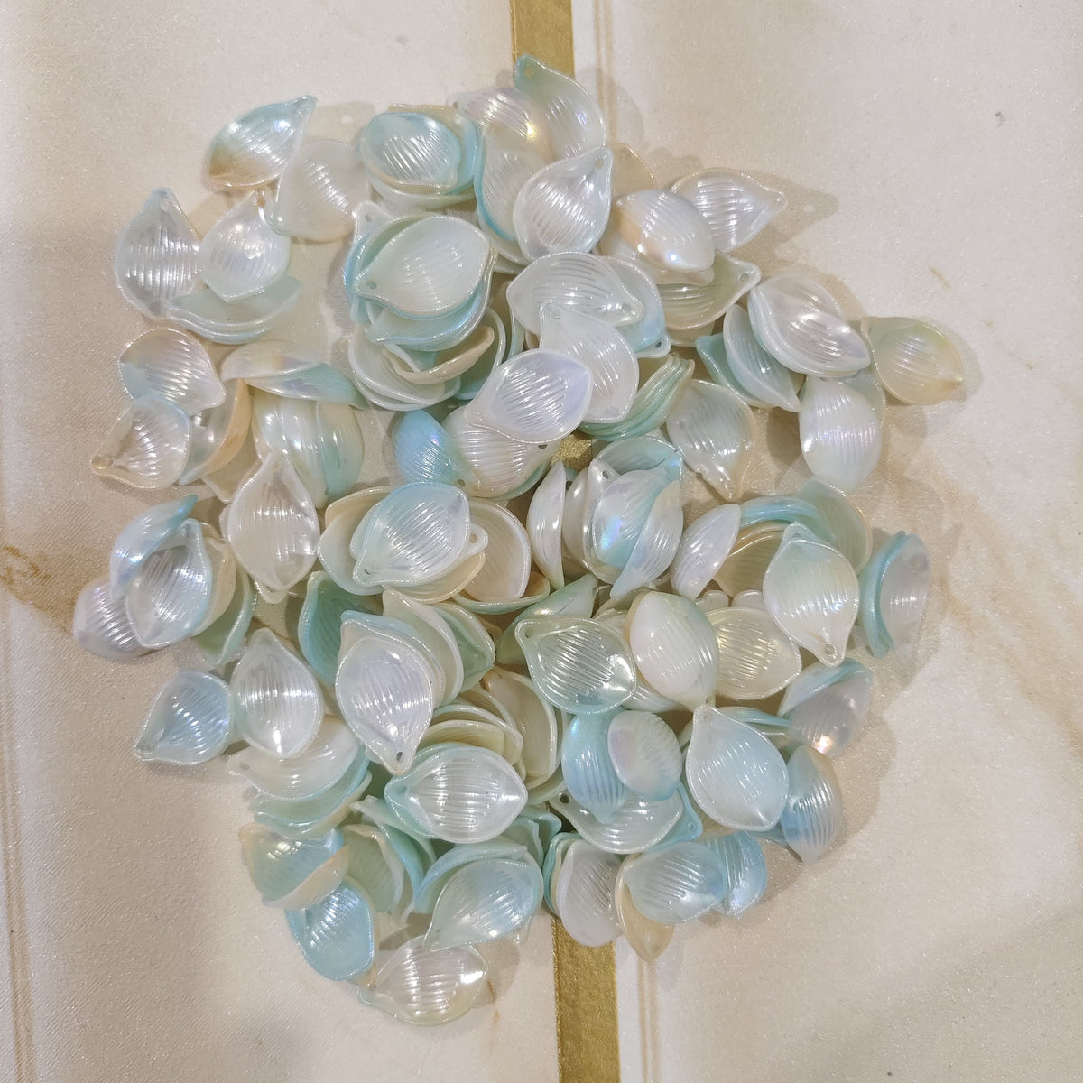 Pearl Petals- Turquoise & White