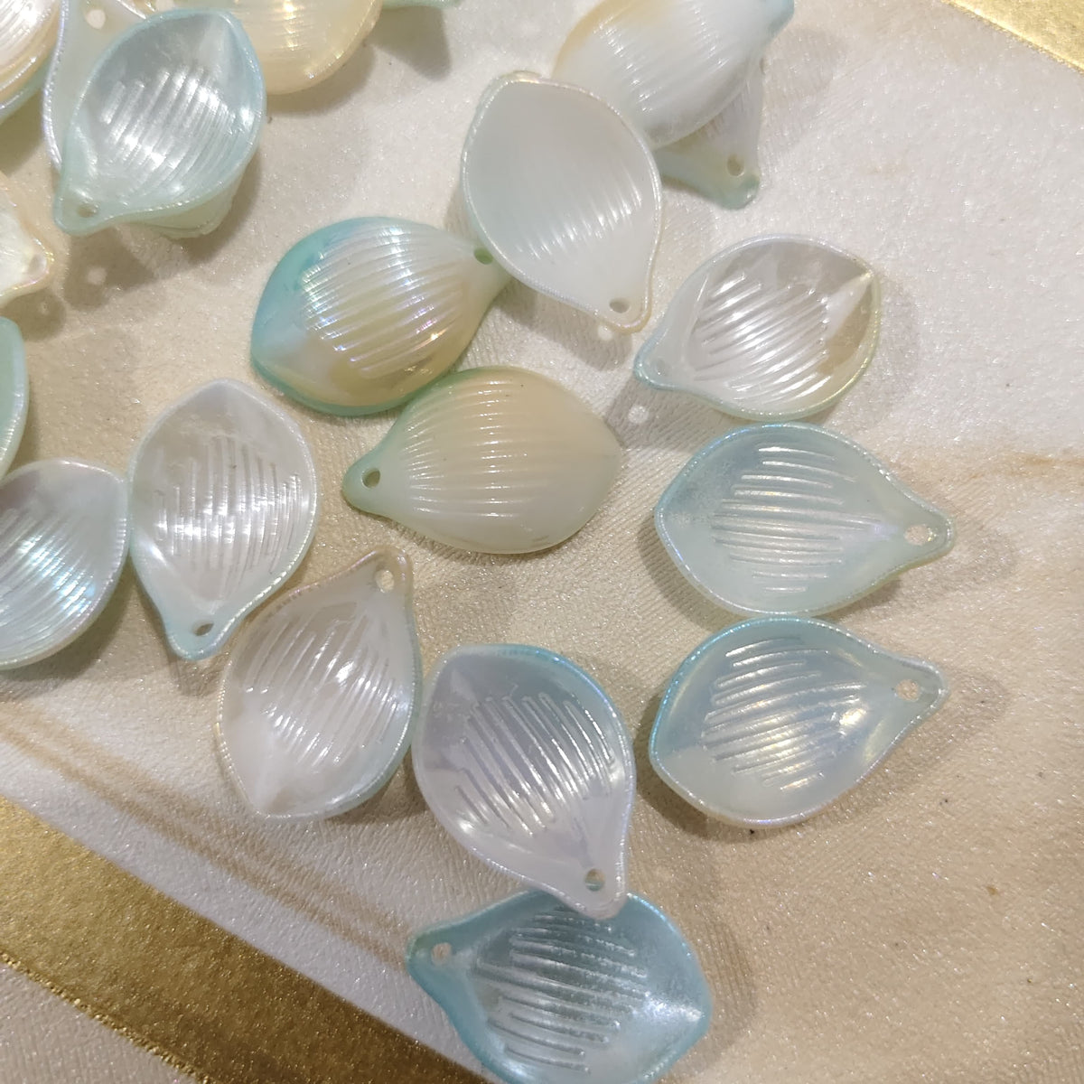 Pearl Petals- Turquoise & White Main image