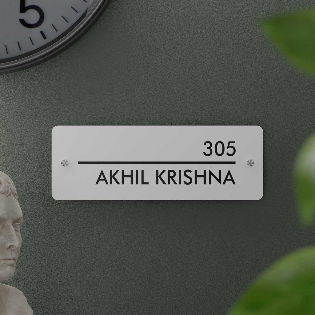 Futura (Matte White) - Contemporary House Number/Name Sign