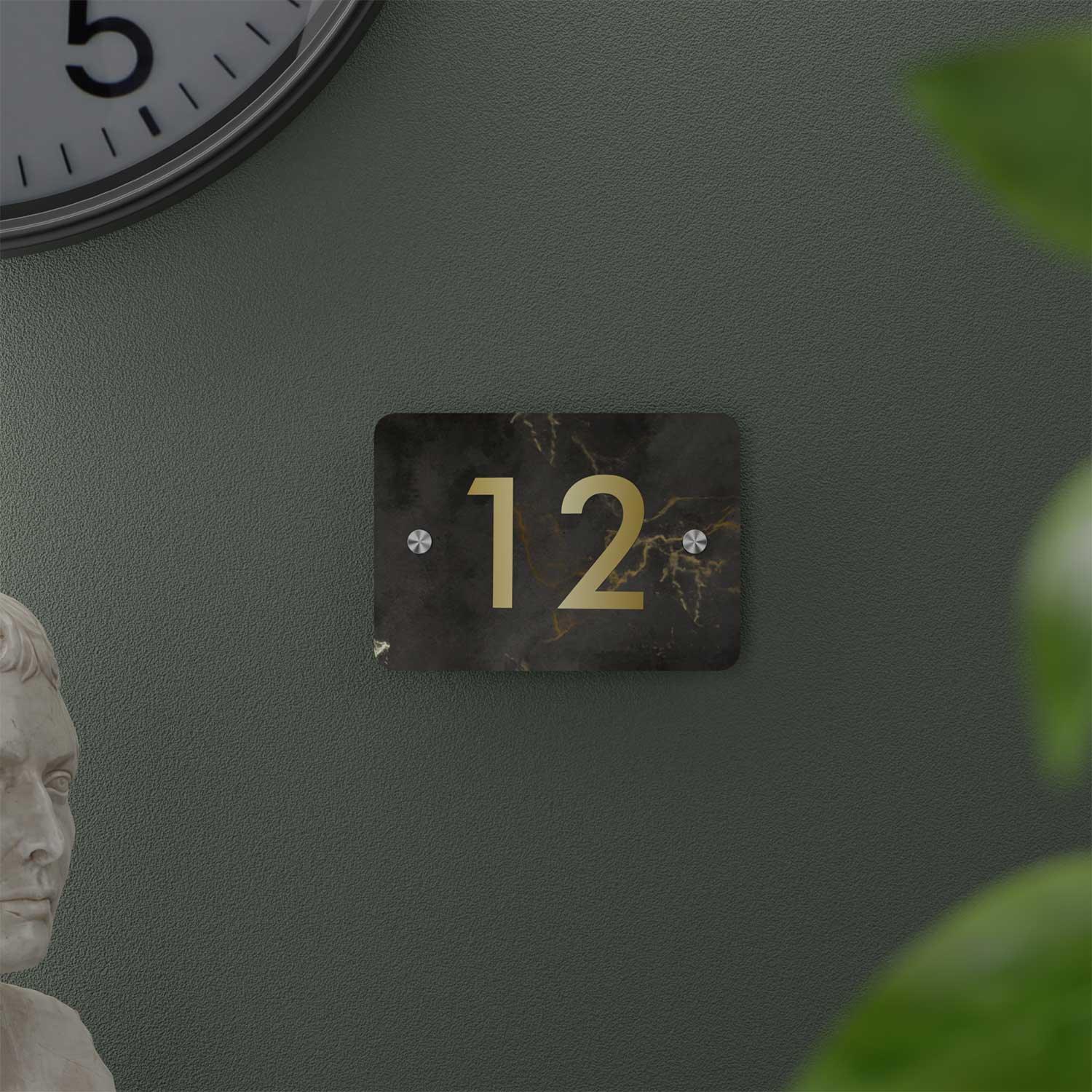 Golden Portoro - Contemporary House Number/Name Sign