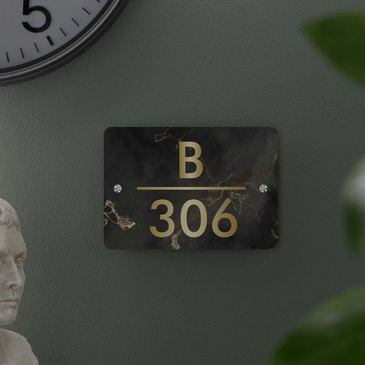 Golden Portoro - Contemporary House Number/Name Sign