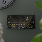 Golden Portoro - Contemporary House Number/Name Sign