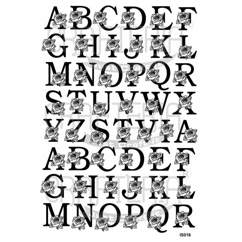 Floral Alphabet Design Insert Sheet