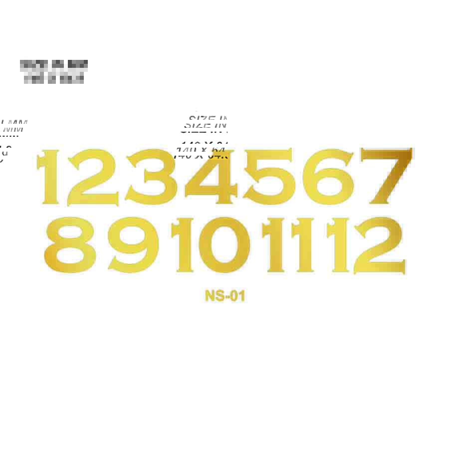 Numbers Emboss Sticker