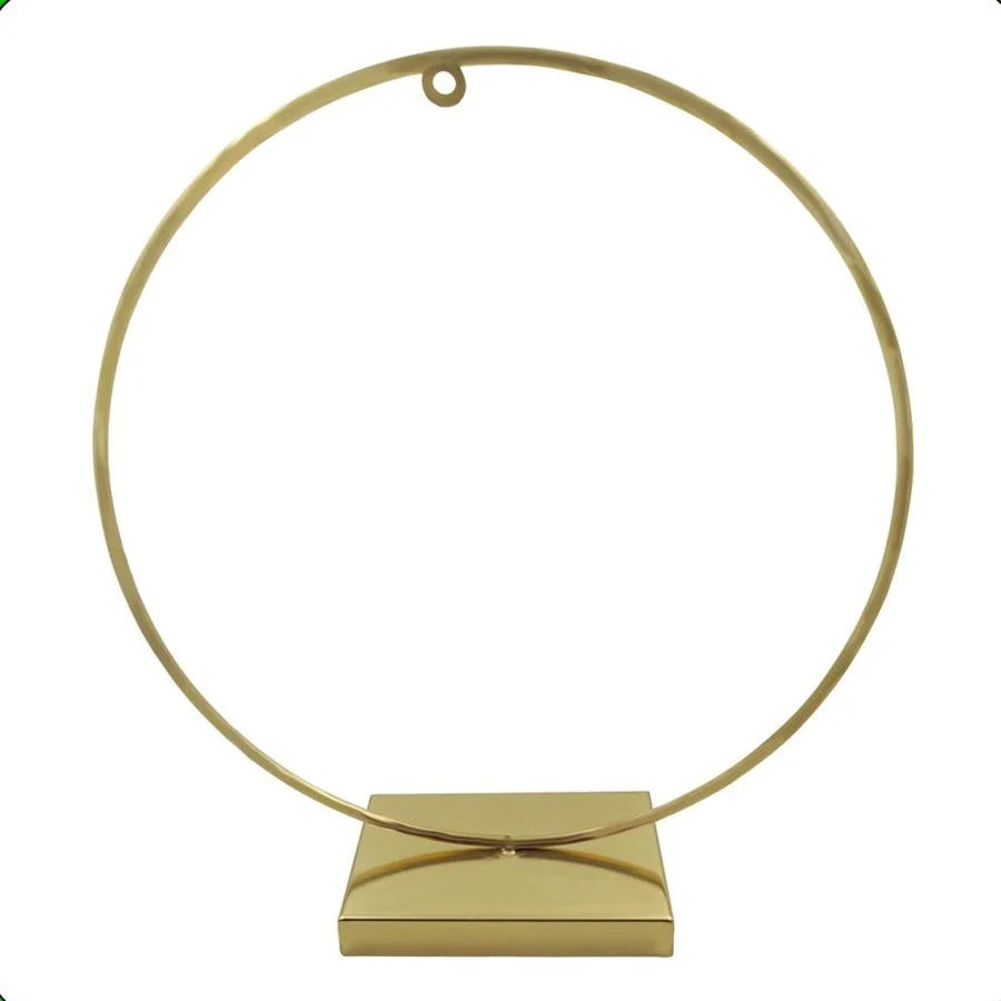 Gold Round Frame Hanger Metal Stand
