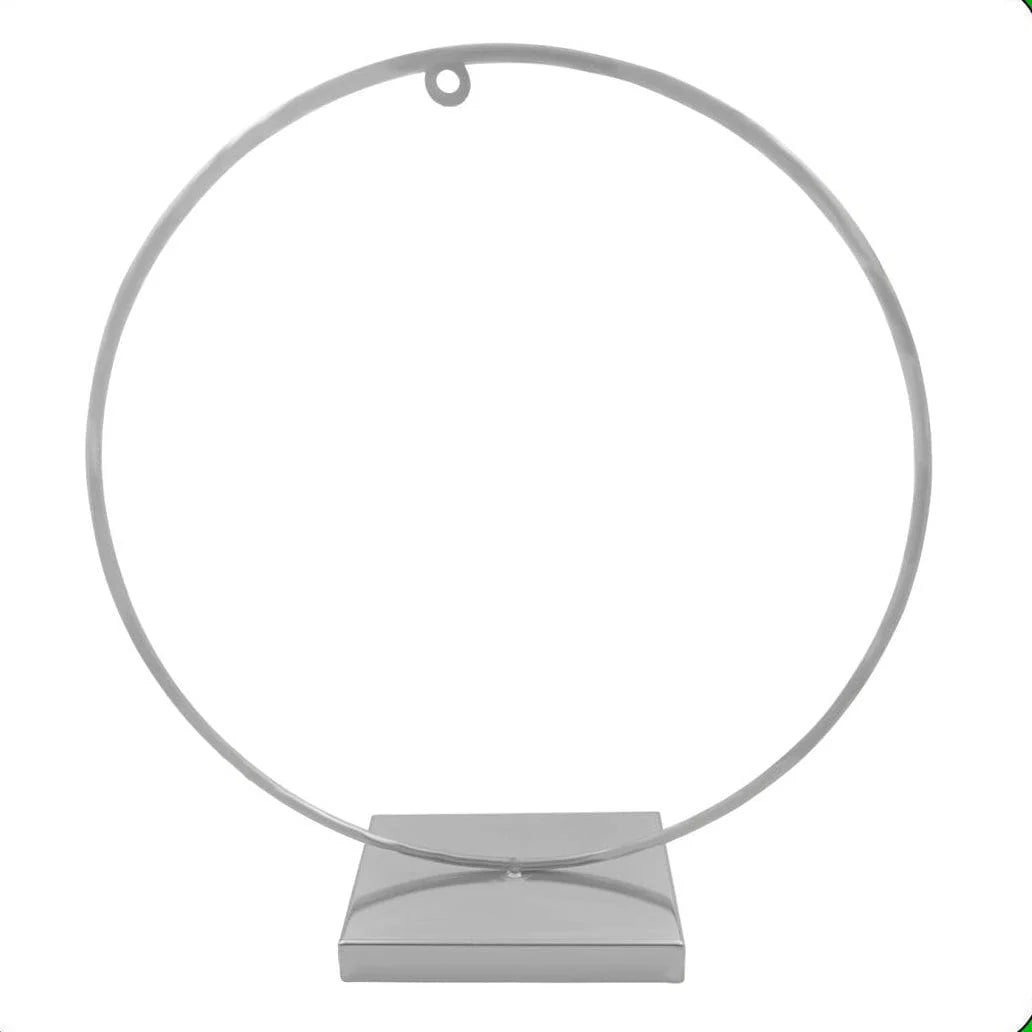 Silver Round Frame Hanger Metal Stand