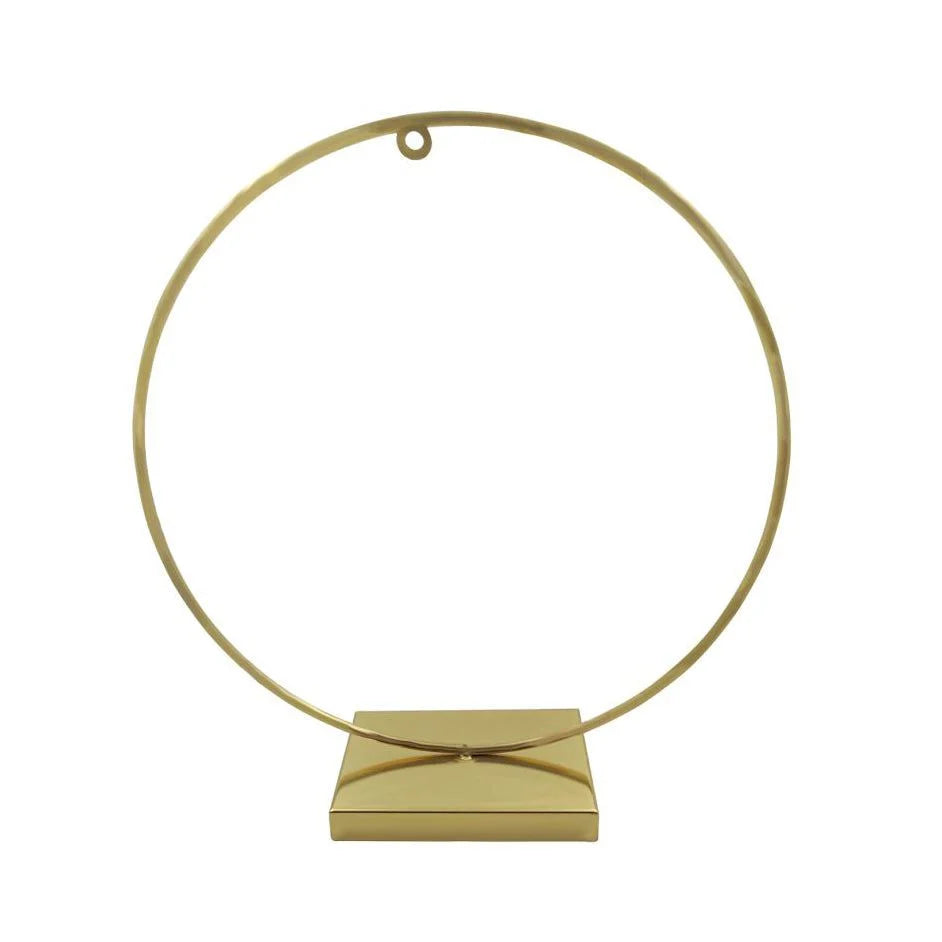 Gold Round Frame Hanger Metal Stand