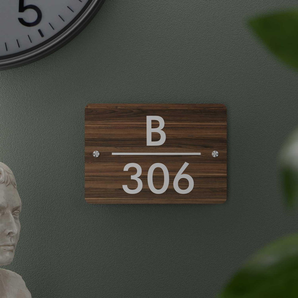 Walnut - Contemporary House Number/Name Sign