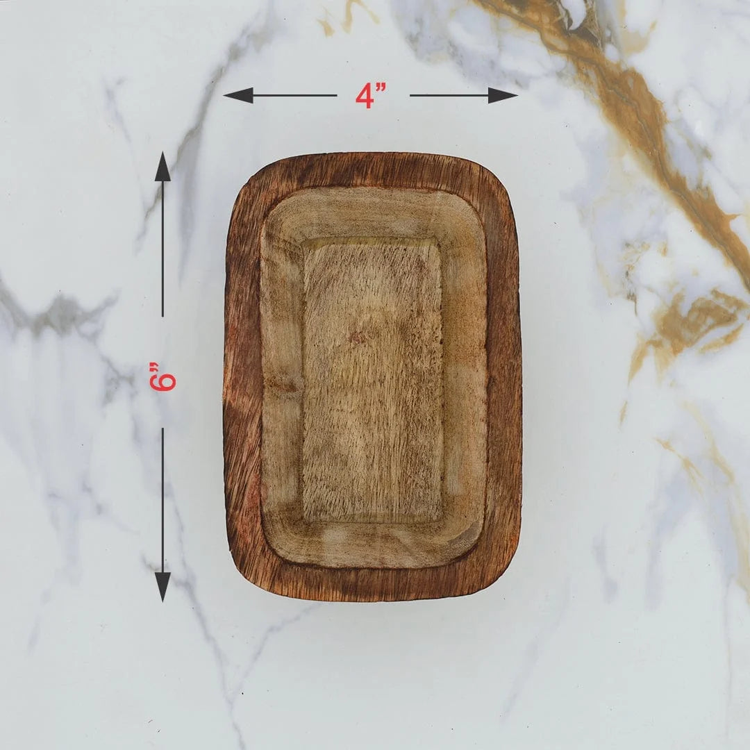 Boat Rectangle Wooden Candle Bowl